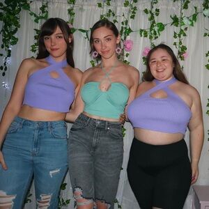 Lavender Halter Neck Crop Top